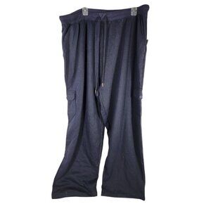 NWT Women Within Super Soft Cargo Pant Navy Comfort Loungewear US:26/28
